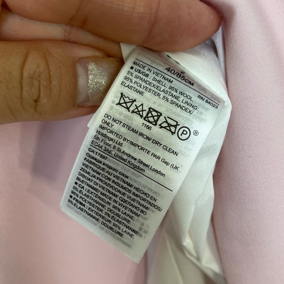 Banana Republic Powder Pink Long And Lean Wool Blazer 2 Single Breast Like new - Picture 6 of 13